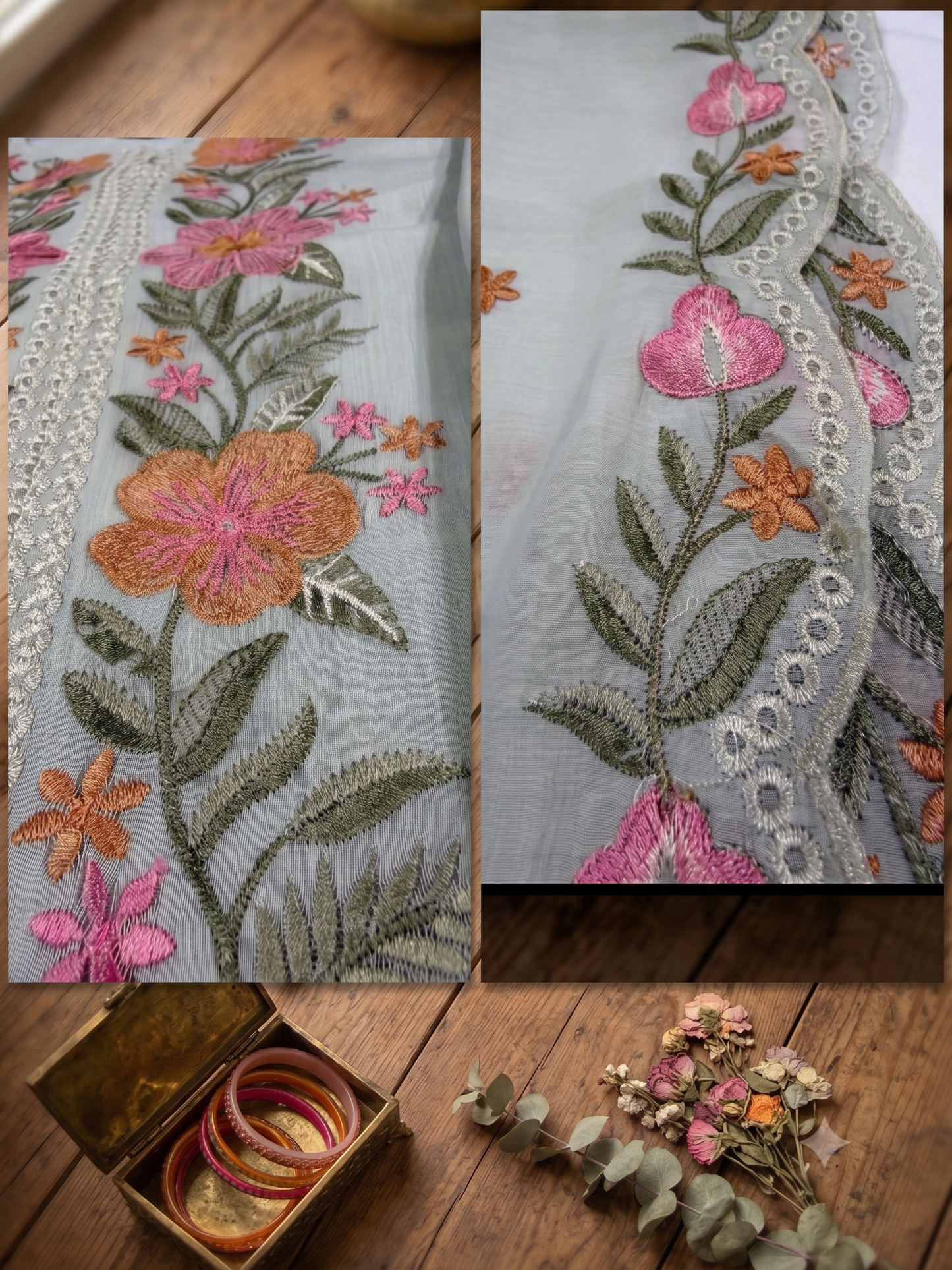 Pista Green Mul Chanderi Kurta