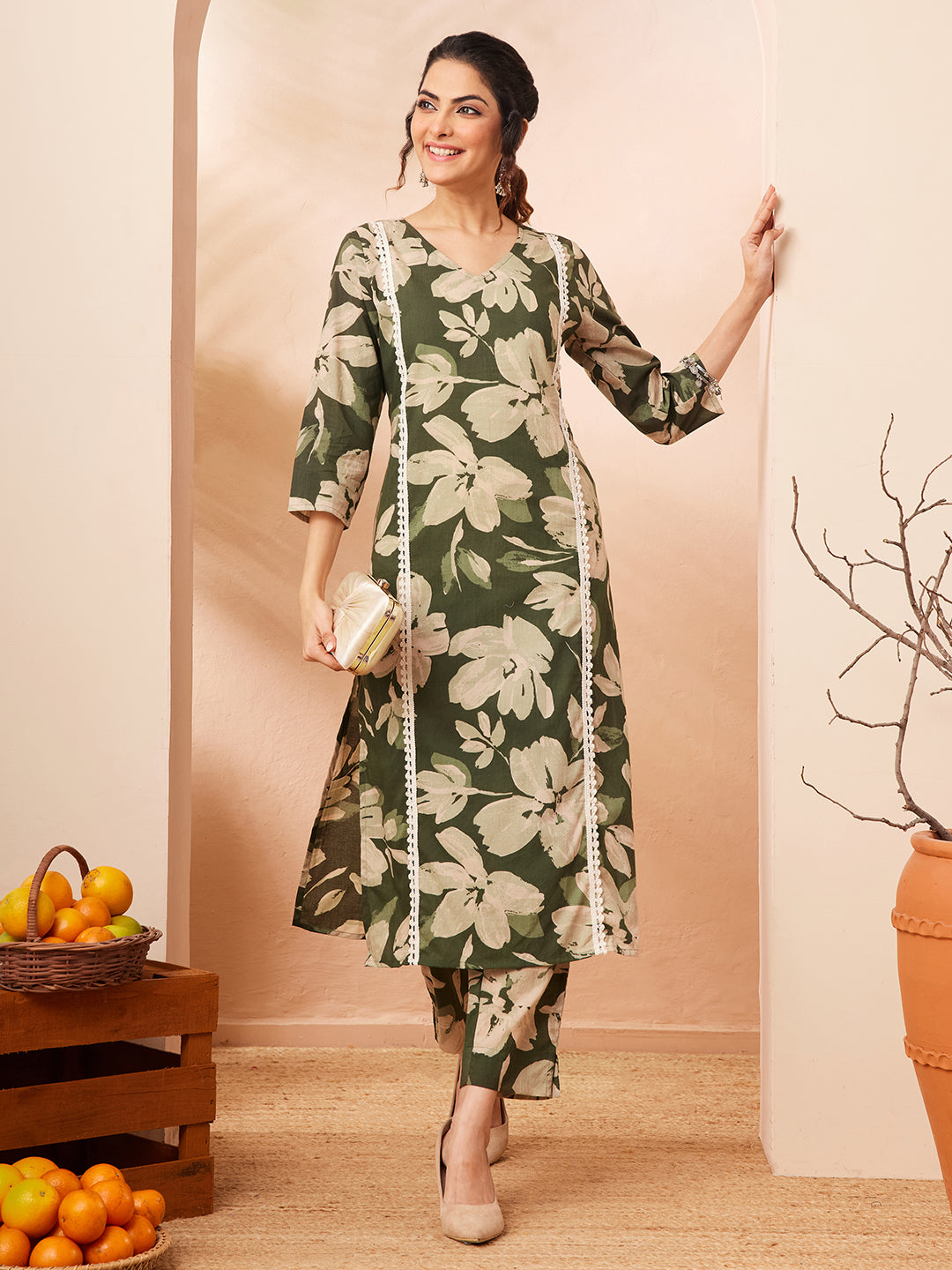 Soft Comfortable Green Colour coord set