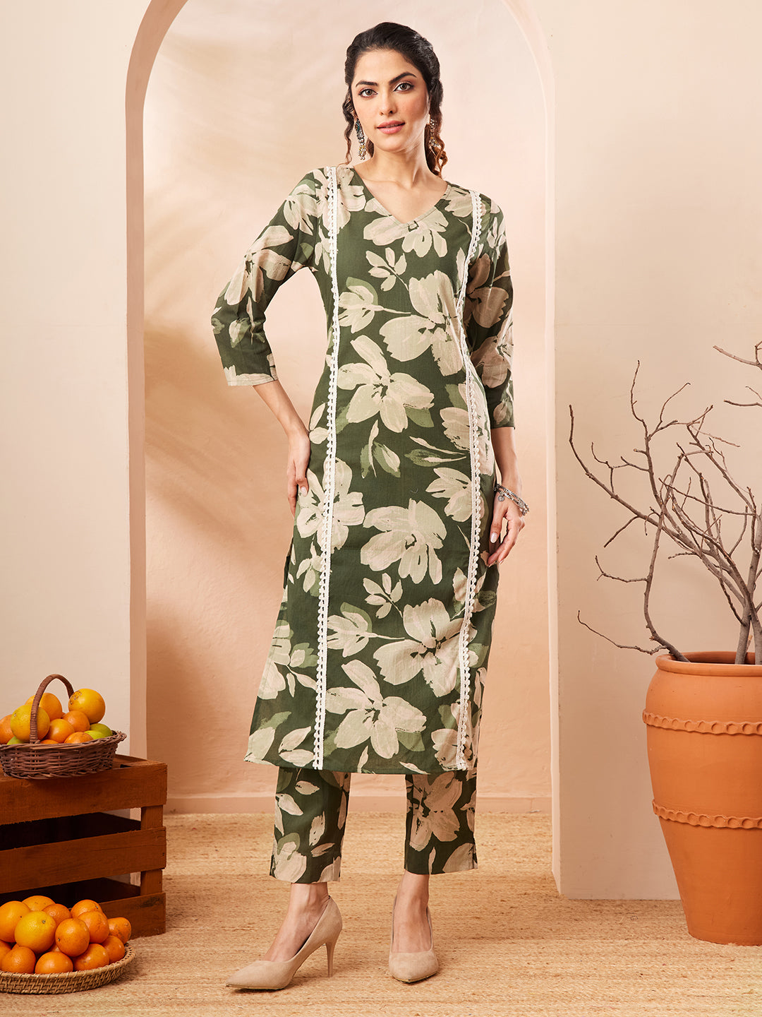 Soft Comfortable Green Colour coord set
