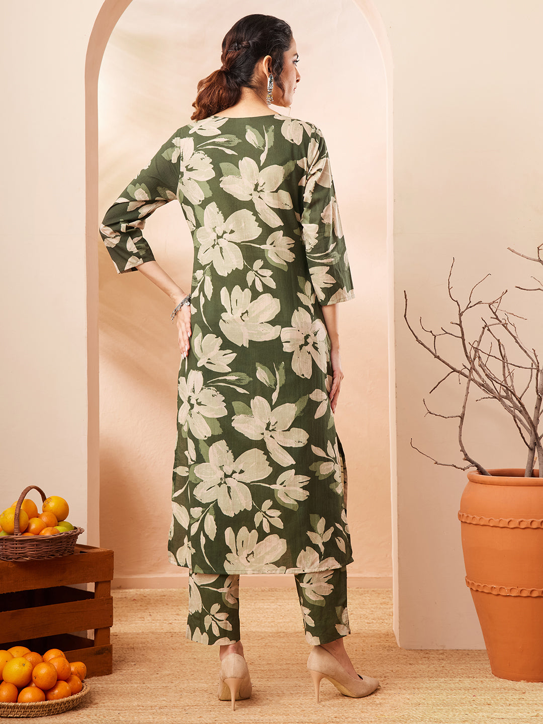 Soft Comfortable Green Colour coord set